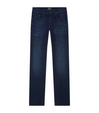 7 For All Mankind Slimmy Tapered Luxe Performance Plus Jeans In Blue