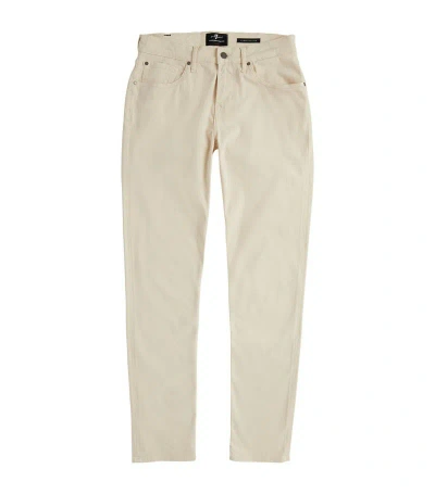 7 For All Mankind Slimmy Tapered Luxe Performance Plus Jeans In White