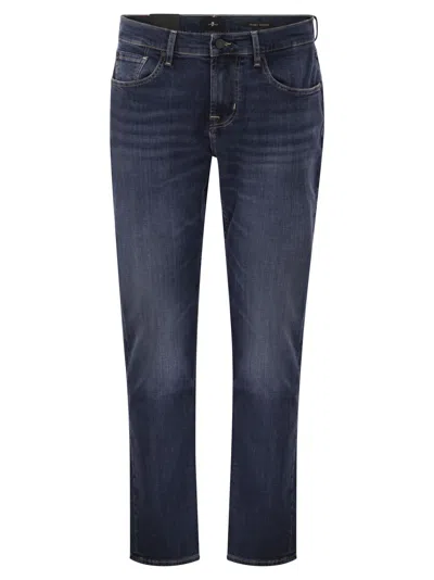 7 For All Mankind Slimmy Tapered Luxe Performance Stretch Denim Jeans In Multi