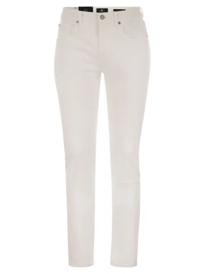 7 For All Mankind Slimmy Tapered - Mid-rise Skinny Jeans In White