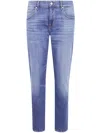 7 For All Mankind Tapered Slim Fit Denim Trousers In Blue