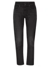 7 For All Mankind Slimmy Tapered Skinny Medium Waisted Jeans In Black