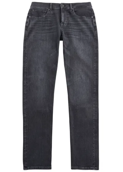 7 For All Mankind Slimmy Tapered Slim-leg Jeans In Black