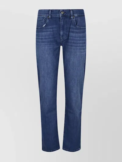 7 For All Mankind Slimmy Tapered Trousers Rivet Accents In Blue