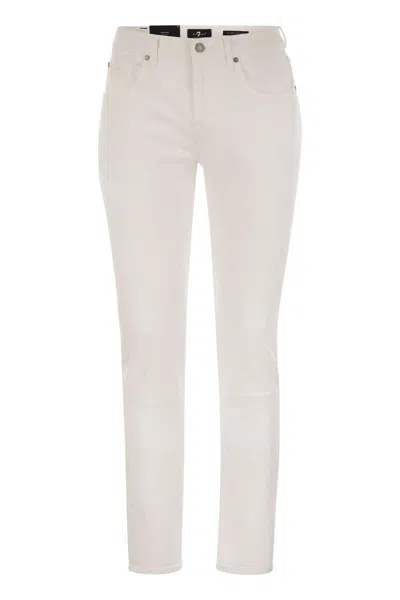 7 For All Mankind Slimmy Tapered - Mid-rise Skinny Jeans In White