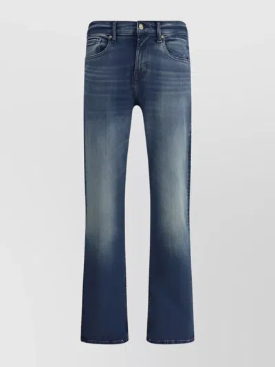 7 For All Mankind Mens Dark Blue Brett Straight-leg Mid-rise Stretch-denim Jeans