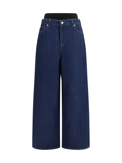 7 For All Mankind Slouchy Jeans In Denim In Blue