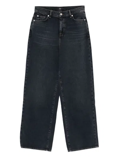 7 For All Mankind Slouchy Wide Jeans In Blue