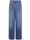 7 For All Mankind Wide Leg Explorer Denim Five Pocket Trousers In Blue