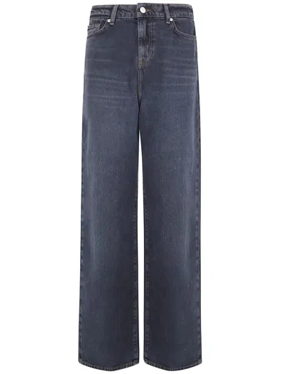 7 For All Mankind Wide Leg Denim Jeans Five Pocket Design In Blue