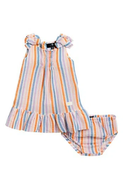 7 For All Mankind Babies'  Smocked Cotton Dress In Orange