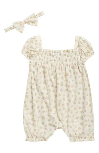 7 For All Mankind Babies'  Smocked Romper & Headband Set In Multi