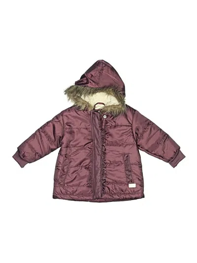 Pre-owned 7 For All Mankind Kids' Snow Jacket In Burgundy