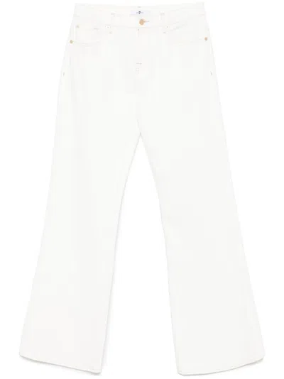 7 For All Mankind Spencer Flare Jeans In White
