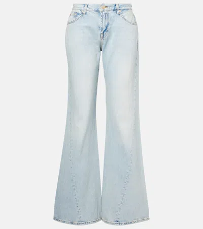 7 For All Mankind Spencer Mid-rise Flared Jeans In Blue