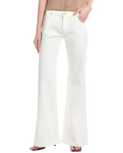 7 For All Mankind Spencer Milky Way Flare Jean In White