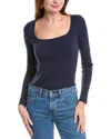 7 For All Mankind Square Neck Top In Black