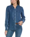 7 For All Mankind Women's Squiggle Denim Shirt In Blue