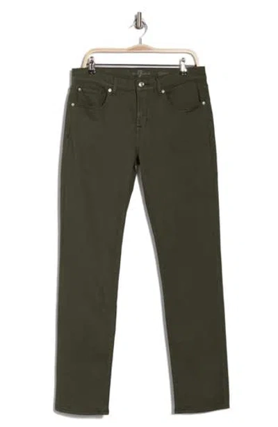 7 For All Mankind Squiggle Slim Fit Pants In Deep Army