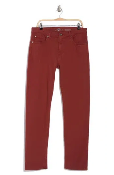 7 For All Mankind Squiggle Slim Fit Pants In Fired Brick