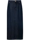 7 For All Mankind Stormy Midi Skirt In Blue