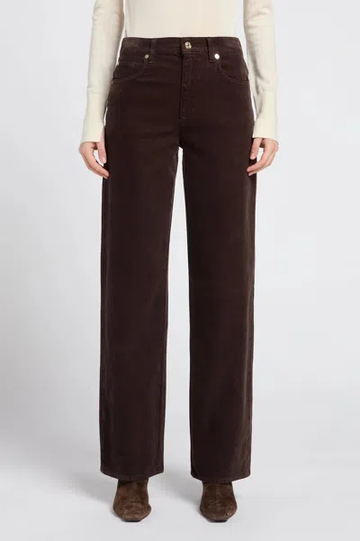 7 For All Mankind Stovepipe Belt-loop Corduroy Trousers In Brown