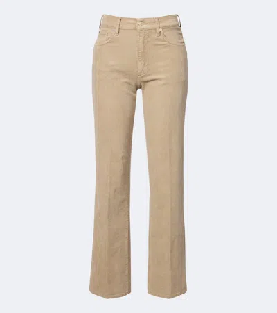 7 For All Mankind Stovepipe Cotton-blend Corduroy Straight Pants In Brown