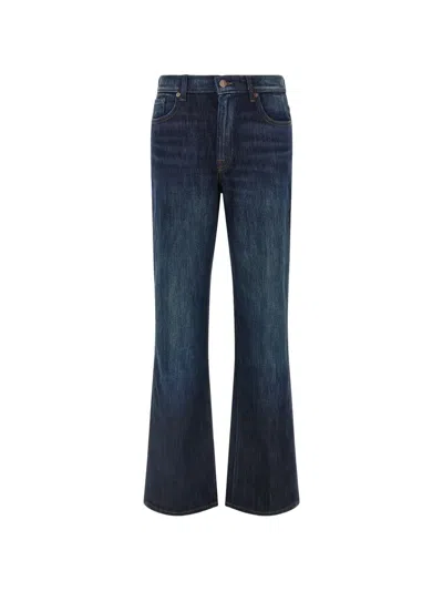 7 For All Mankind Women Dark Blue High Rise Jeans In Animal Print
