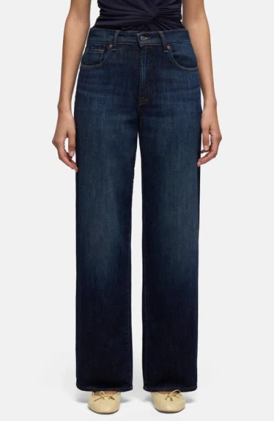 7 For All Mankind Stovepipe High Waist Straight Leg Jeans In Deep Sea