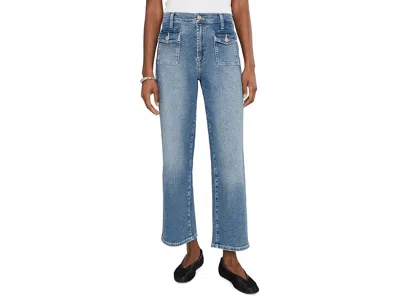 7 For All Mankind Stovepipe Straight Ankle In Oceanstone Women's Jeans Aquashade: 32 28 In Blue