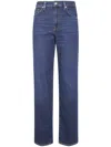 7 For All Mankind Straight Stovepipe Jeans Five Pocket Design In Blue