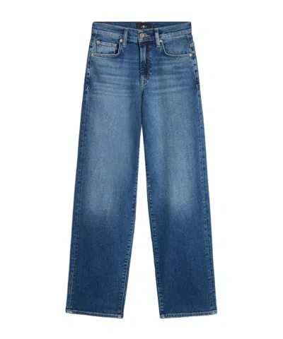 7 For All Mankind Stovepipe Straight In Luxe Vintage In Blue