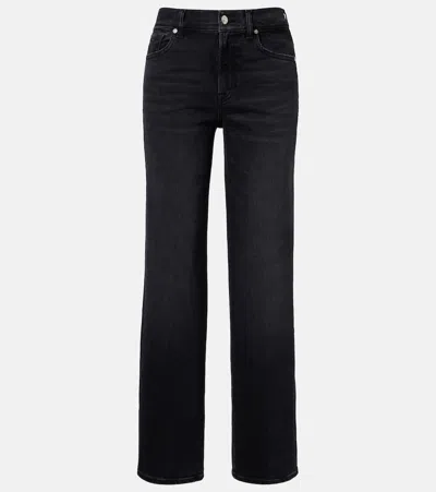 7 For All Mankind Stovepipe Straight Jeans In Black