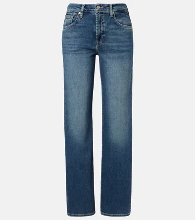 7 For All Mankind Stovepipe Straight Jeans In Blue
