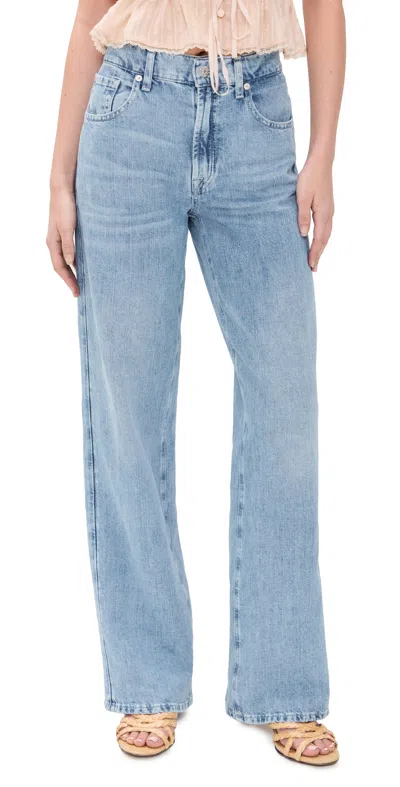 7 For All Mankind Stovepipe Straight Jeans Iris In Blue