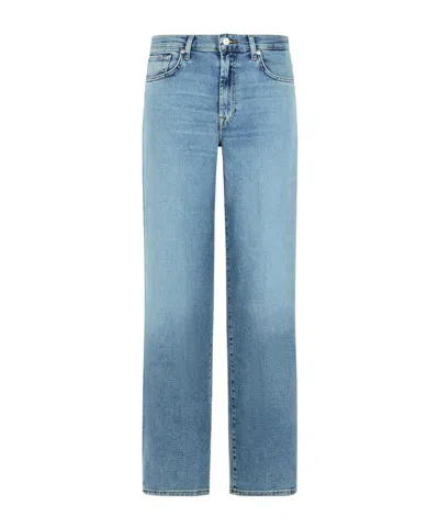 7 For All Mankind 'stovepipe Straight' Light Blue Cotton Blend Jeans