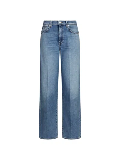 7 For All Mankind Stovepipe Straight-leg Jeans In Blue