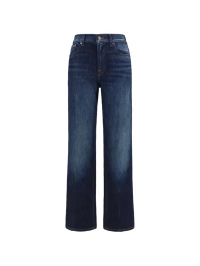 7 For All Mankind Stovepipe Straight-leg Jeans In Blue