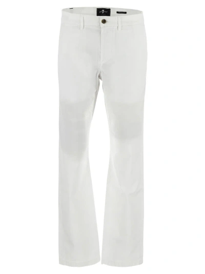 7 For All Mankind Straight Chino Trouser In White