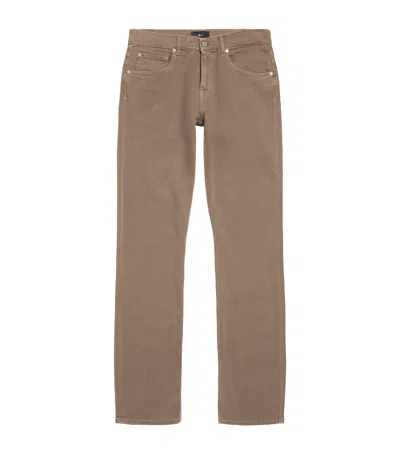 7 For All Mankind Straight Chinos In Brown