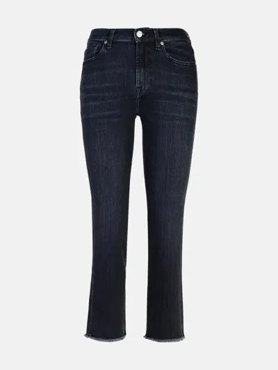 7 For All Mankind 'straight Crop' Black Cotton Jeans