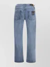 7 For All Mankind Straight Fit Jeans With Belt Loops And Five-pocket Style In Blue