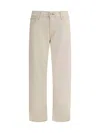 7 For All Mankind Straight Jeans With Belt Loops And Pockets In Gold