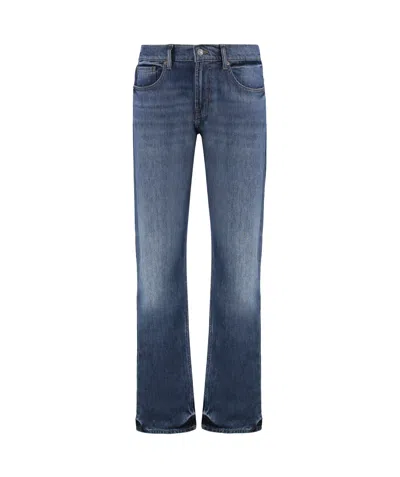 7 For All Mankind Straight Jeans In Medium Blue