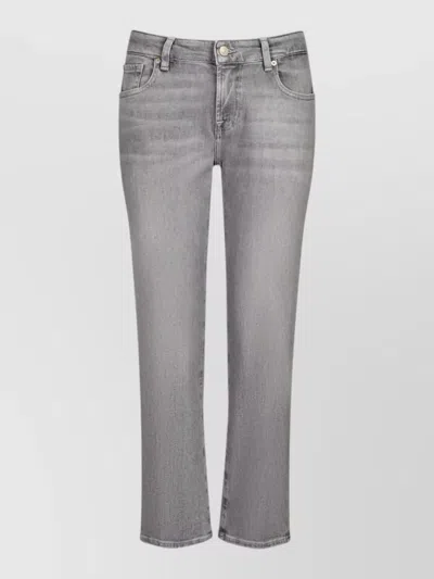 7 For All Mankind Straight Leg Denim Mid Rise Belt Loops