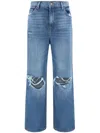 7 For All Mankind Wide Leg Cotton Jeans In Blue