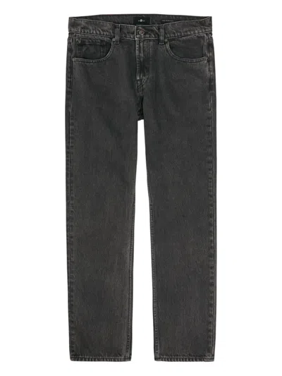 7 For All Mankind Straight-leg Jeans In Gray