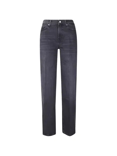 7 For All Mankind Straight-leg Jeans In Gray