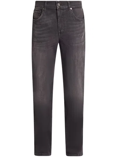 7 For All Mankind Straight-leg Jeans In Grey