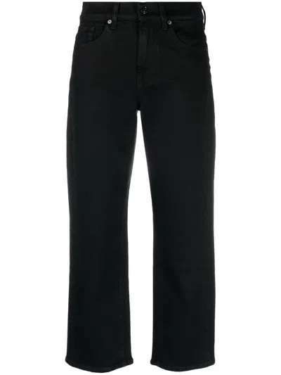 7 For All Mankind Straight-leg Jeans In Black  